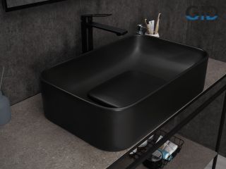 Раковина Gid Bm9598 53365 накладная черная матовая 61x38x15